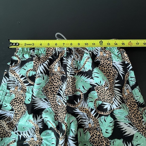 Boardies Swimming Trunks Tropical Jungle Cheetah Print Size S Black Green Orange - Picture 7 of 9